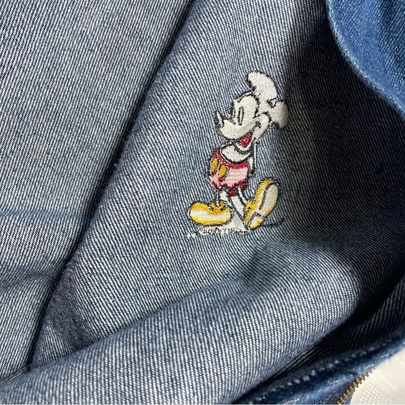 Vintage Chalk Line Mickey Mouse Denim Jacket Medium | Retro Disney Zip Up Size M - Picture 15 of 15